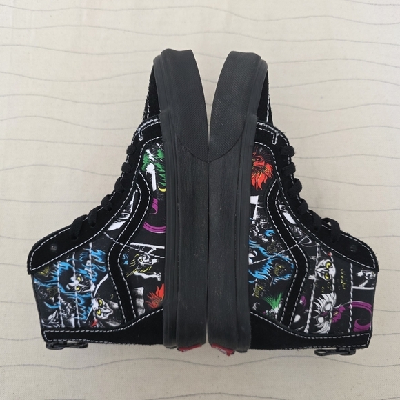 Vans Youth X Disney Villain Black Multicolor Sk8-Hi Zip Shoes Sneakers Sz 12.5 - Picture 7 of 10